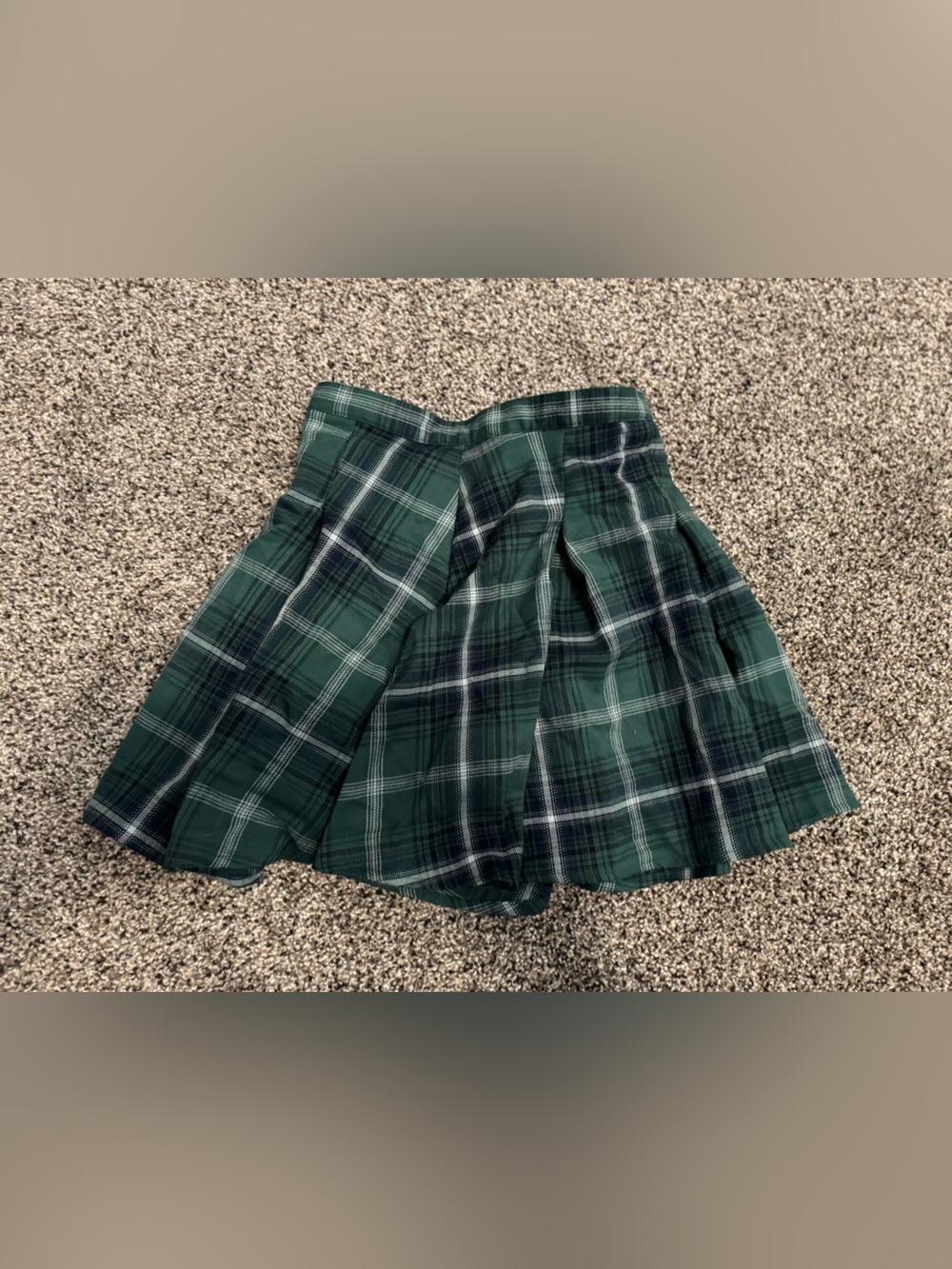 SO Green Plaid Pleated Mini Skirt